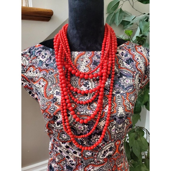 The Limited Women Multicolor Polyester Boat Neck Sleeveless Knee Length Dress 14 - Picture 10 of 12